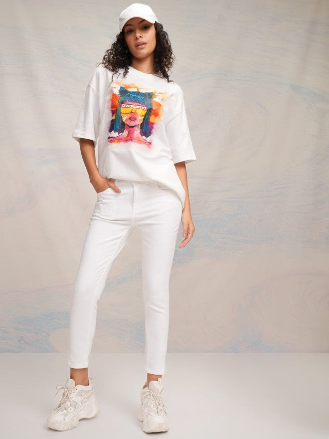 Tokyo Talkies Women White Slim Fit Stretchable Jeans - White - Image 2