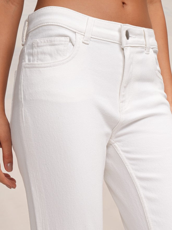 Tokyo Talkies Women White Slim Fit Stretchable Jeans - White - Image 5