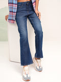 Tokyo Talkies Women Blue Bootcut Stretchable Jeans - Blue - Image 1