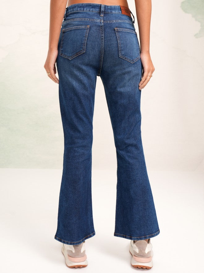 Tokyo Talkies Women Blue Bootcut Stretchable Jeans - Blue - Image 3