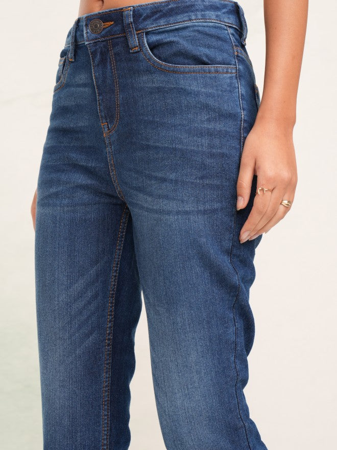 Tokyo Talkies Women Blue Bootcut Stretchable Jeans - Blue - Image 5