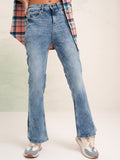 Tokyo Talkies Women Blue Straight Fit Stretchable Jeans - Blue - Image 1