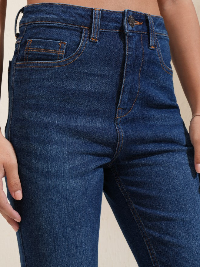 Tokyo Talkies Women Blue Straight Fit Stretchable Jeans - Blue - Image 5