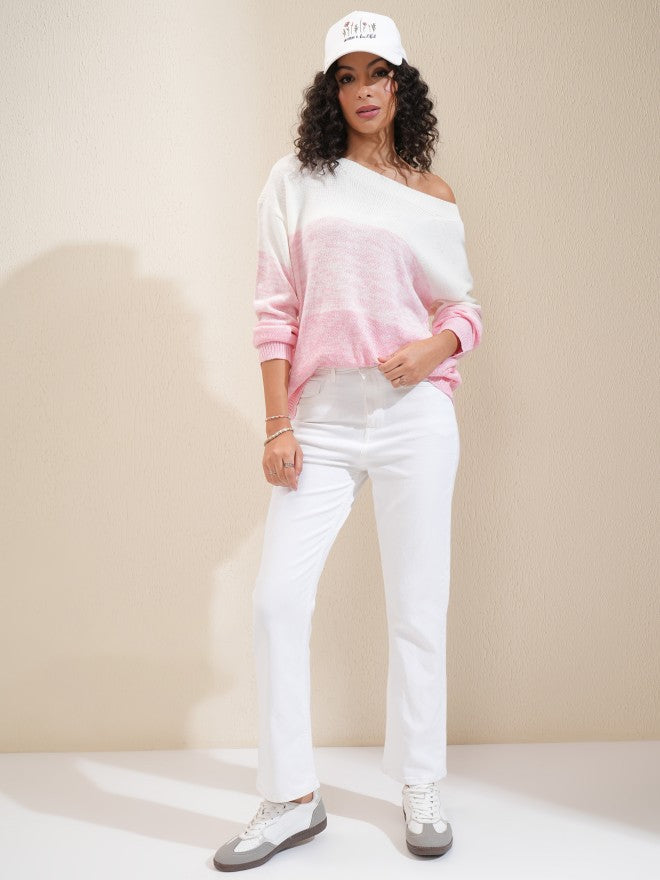 Tokyo Talkies Women White Straight Fit Stretchable Jeans - White - Image 2