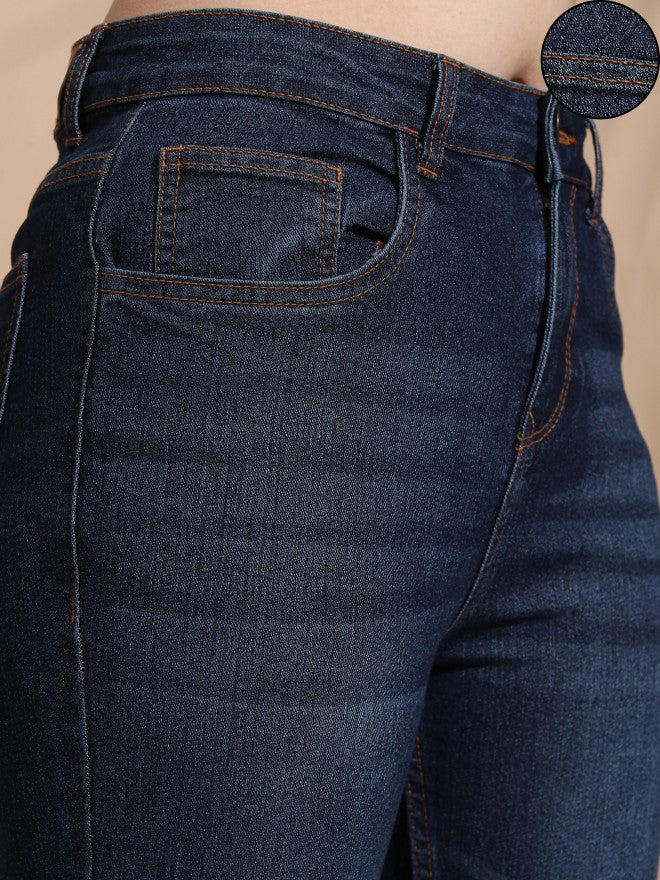 Tokyo Talkies Women Blue Flared Stretchable Jeans - Blue - Image 5