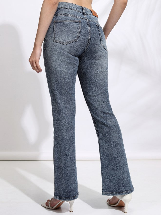 Tokyo Talkies Women Blue Flared Stretchable Jeans - Blue - Image 3