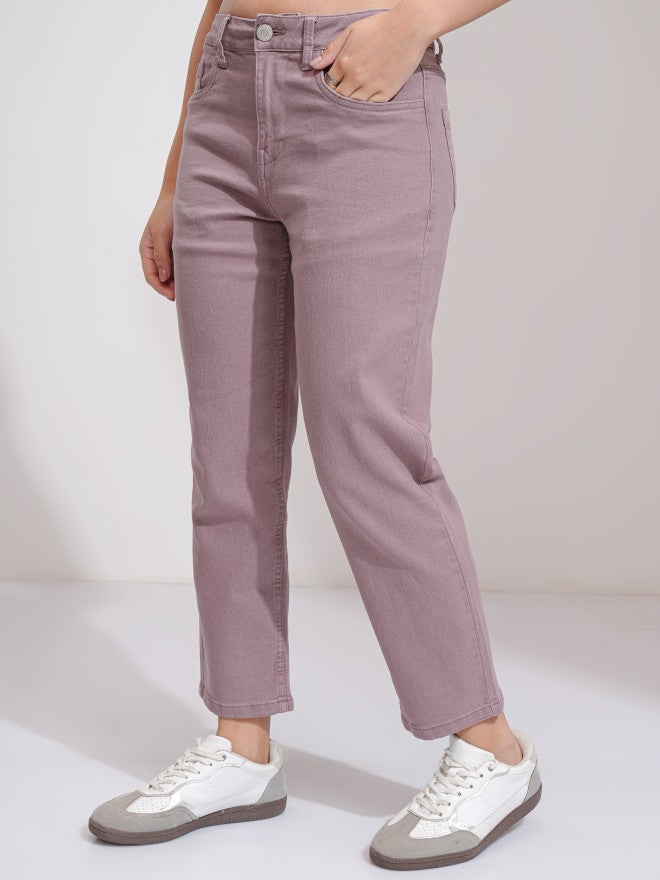 Tokyo Talkies Women Lavender Slim Fit Stretchable Jeans - Lavender - Image 4