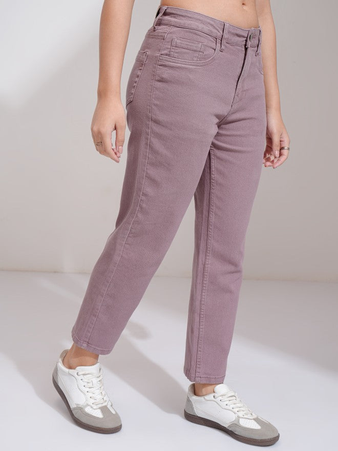 Tokyo Talkies Women Lavender Slim Fit Stretchable Jeans - Lavender - Image 6