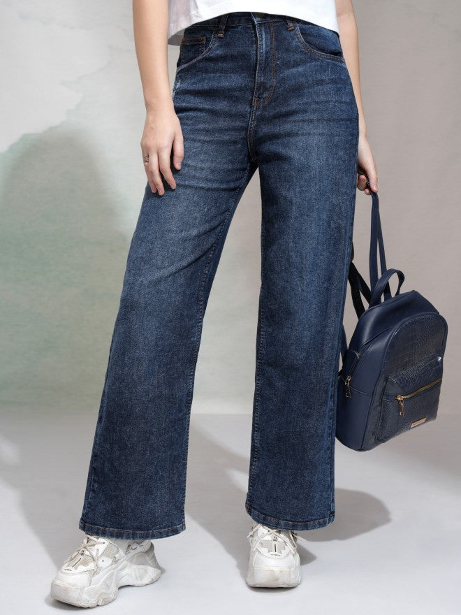 Tokyo Talkies Women Blue Regular Fit Stretchable Jeans - Blue - Image 1