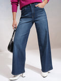 Tokyo Talkies Women Blue Wide Leg Stretchable Jeans - Blue - Image 1