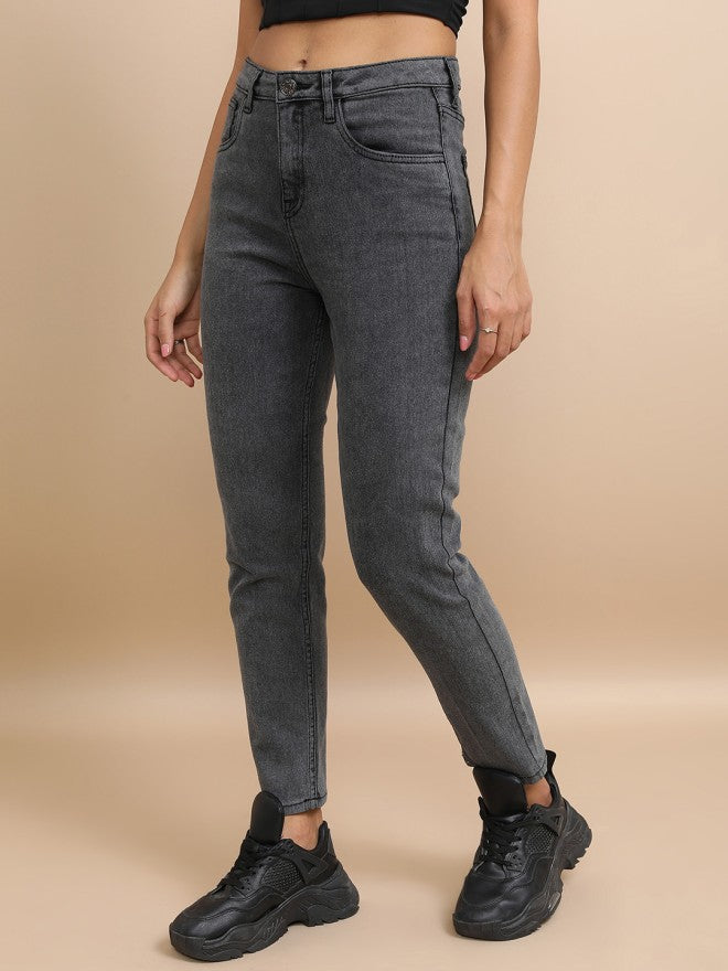 Tokyo Talkies Women Grey Skinny Fit Clean Look Stretchable Jeans - Grey - Image 4