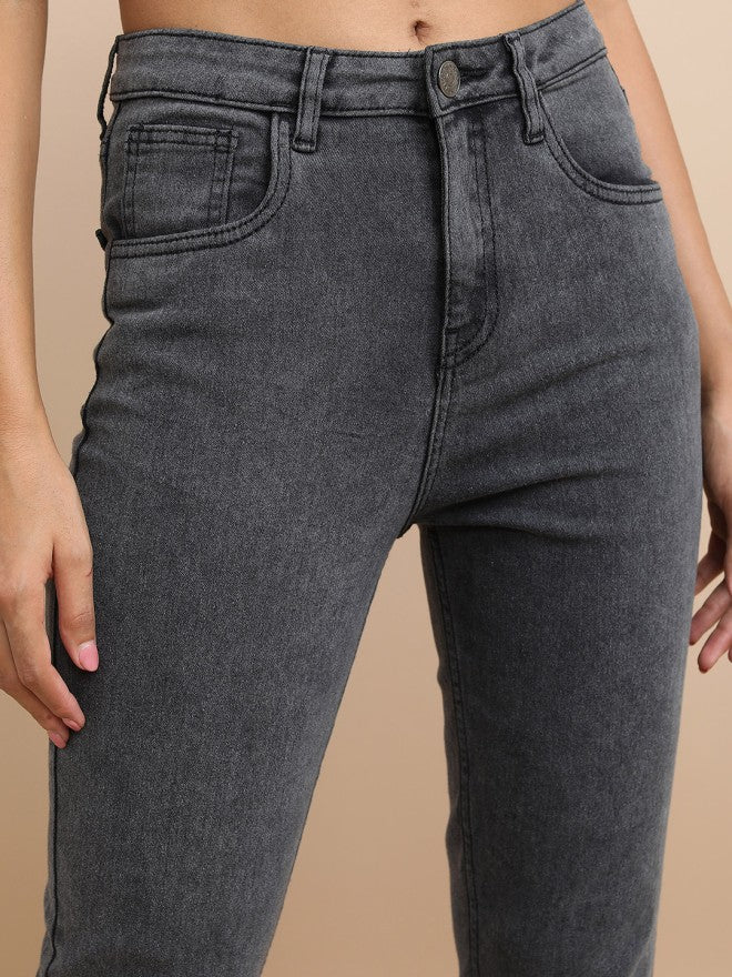 Tokyo Talkies Women Grey Skinny Fit Clean Look Stretchable Jeans - Grey - Image 5