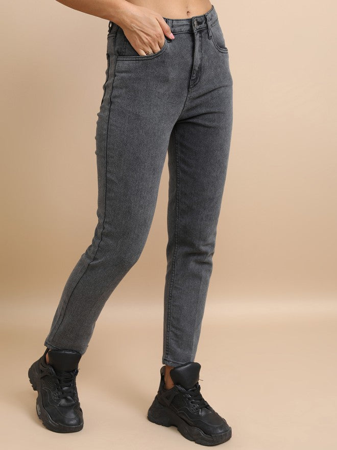 Tokyo Talkies Women Grey Skinny Fit Clean Look Stretchable Jeans - Grey - Image 6