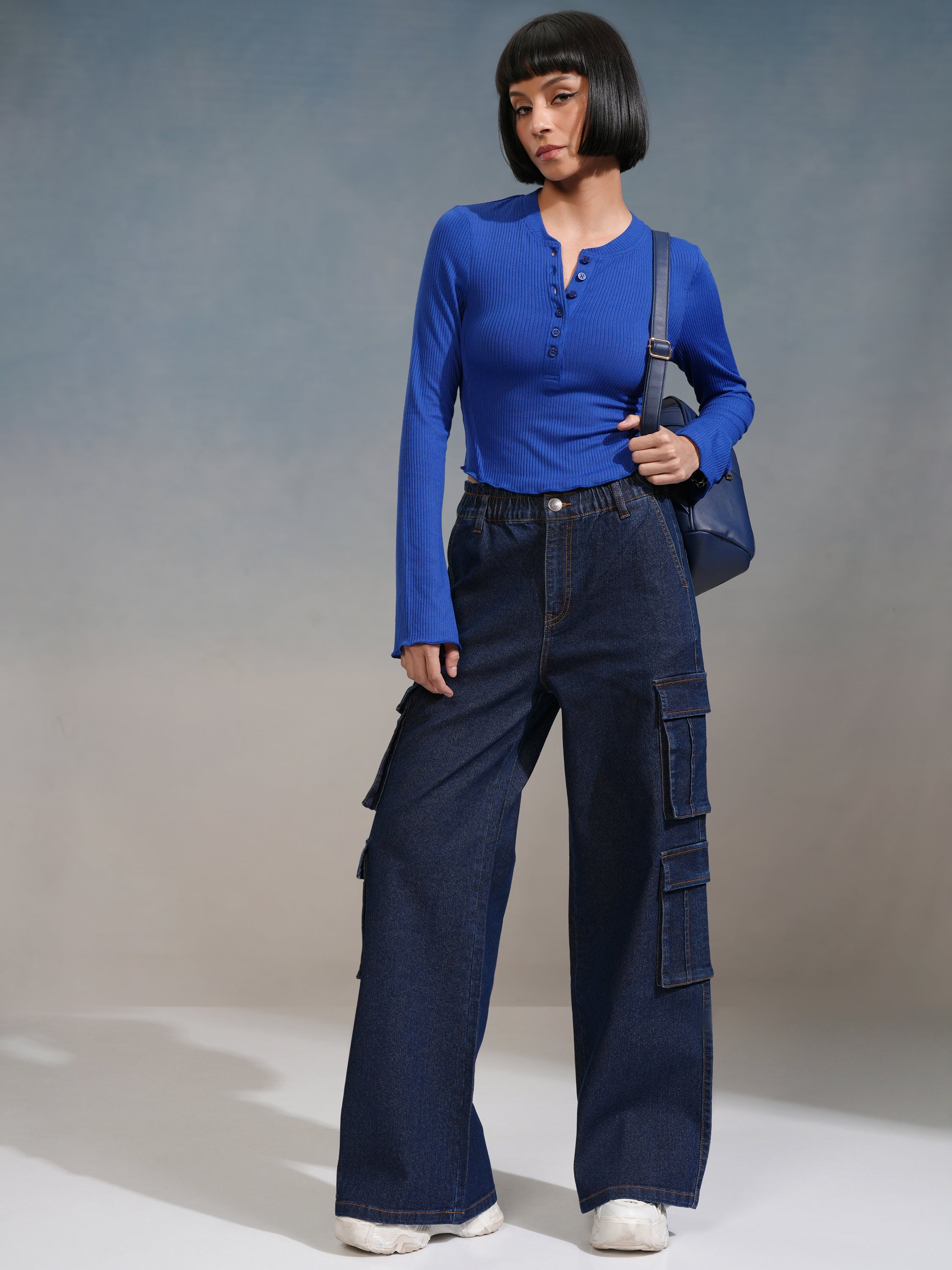 Tokyo Talkies Women Blue Straight Fit Stretchable Jeans - Blue - Image 2