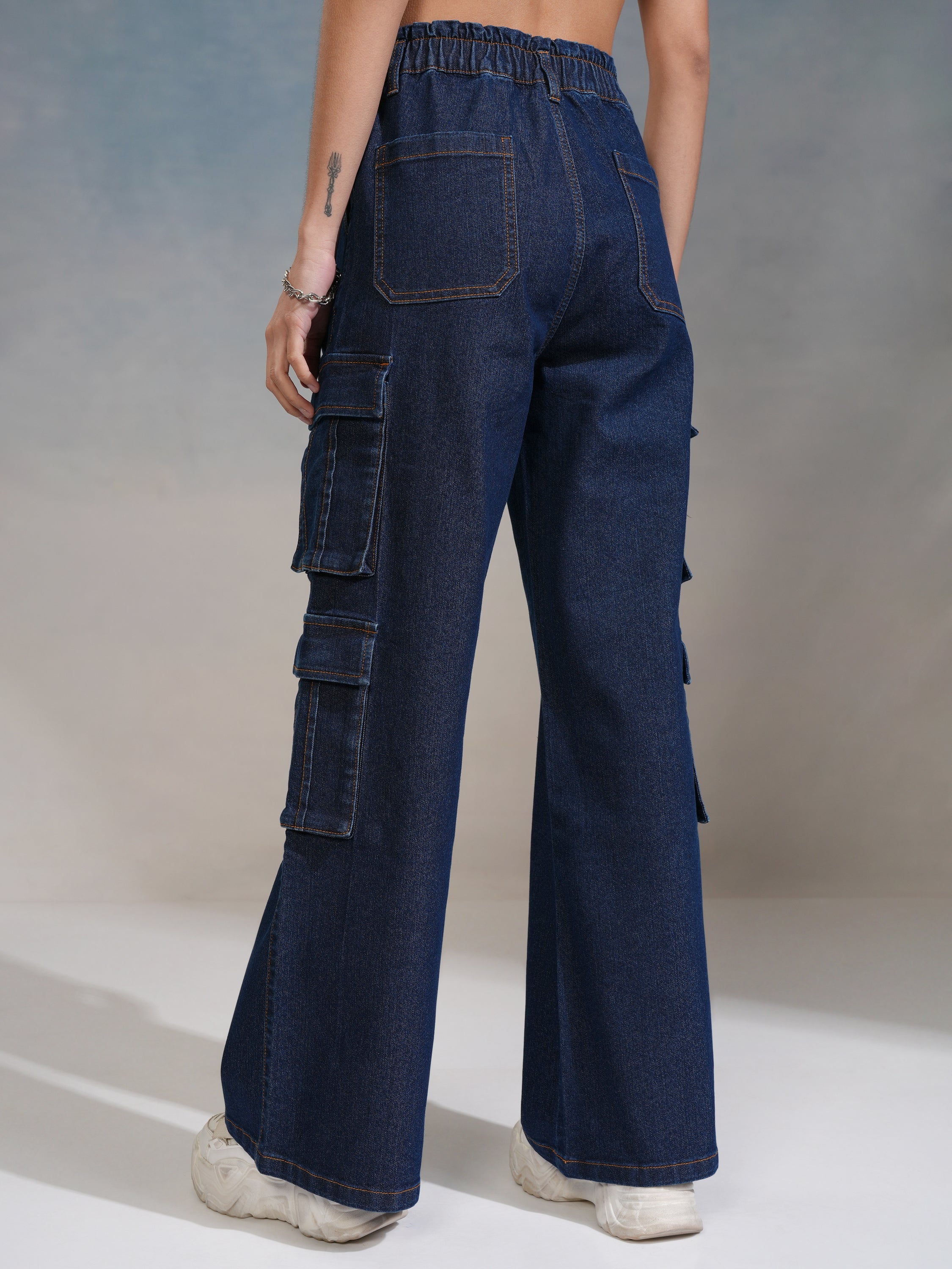 Tokyo Talkies Women Blue Straight Fit Stretchable Jeans - Blue - Image 3