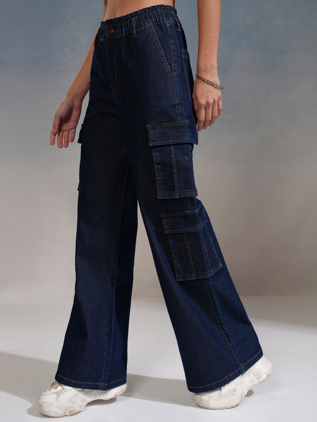Tokyo Talkies Women Blue Straight Fit Stretchable Jeans - Blue - Image 4