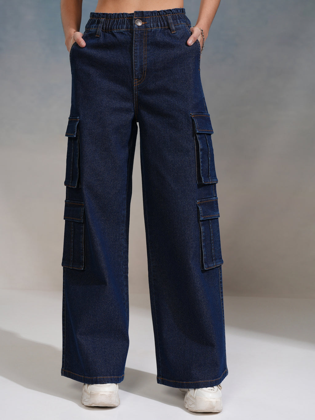 Tokyo Talkies Women Blue Straight Fit Stretchable Jeans - Blue - Image 6