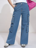 Tokyo Talkies Women Blue Straight Fit Stretchable Jeans - Blue - Image 1