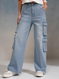 Tokyo Talkies Women Blue Straight Fit Stretchable Jeans - Blue - Image 1