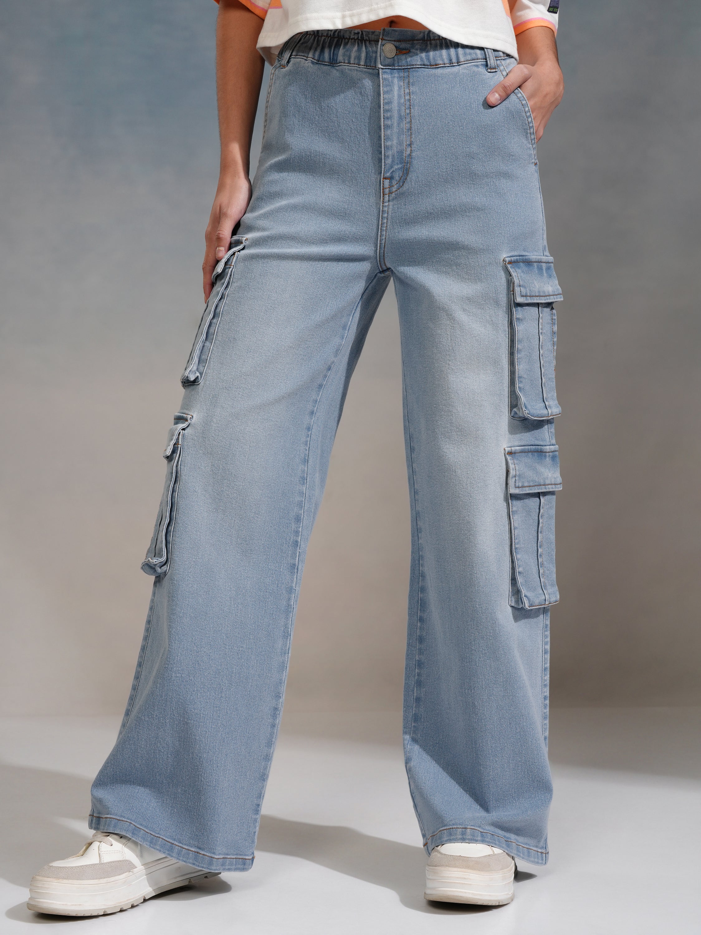Tokyo Talkies Women Blue Straight Fit Stretchable Jeans - Blue - Image 1