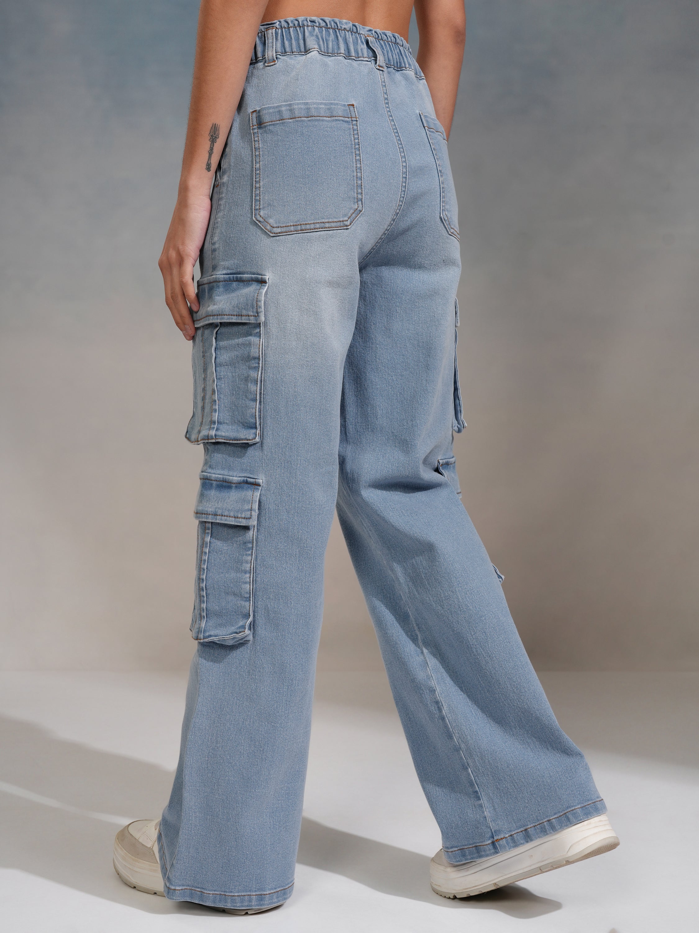 Tokyo Talkies Women Blue Straight Fit Stretchable Jeans - Blue - Image 3