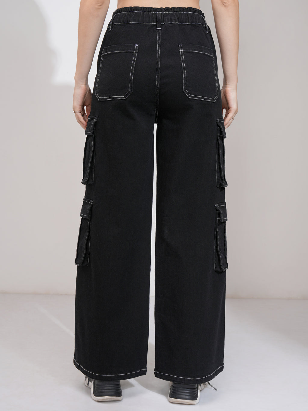 Tokyo Talkies Women Black Straight Fit Stretchable Jeans - Black - Image 3