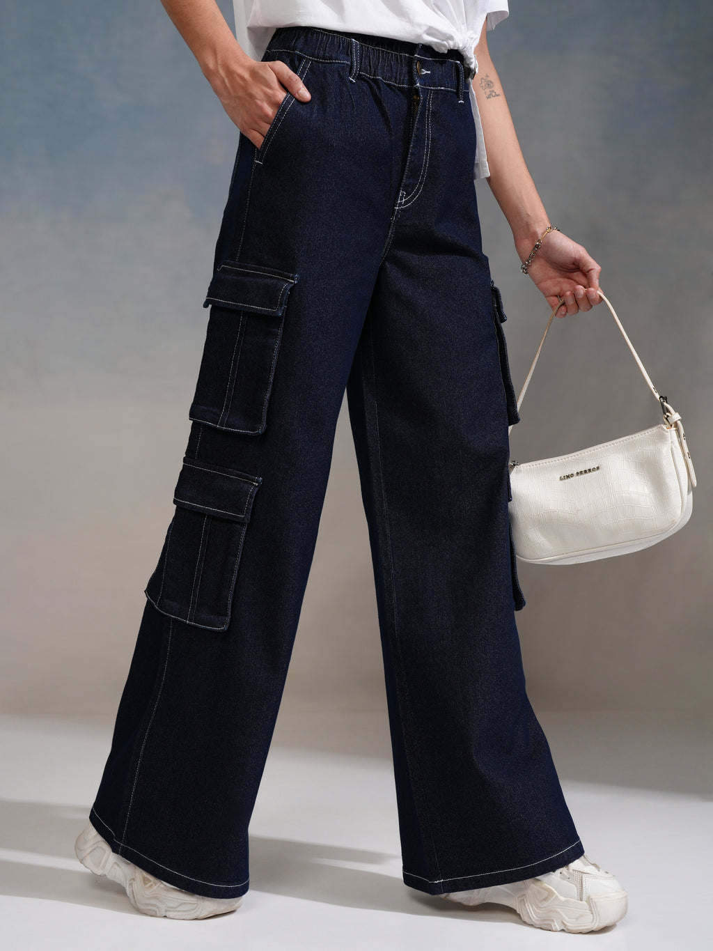 Tokyo Talkies Women Blue Straight Fit Stretchable Jeans - Blue - Image 1