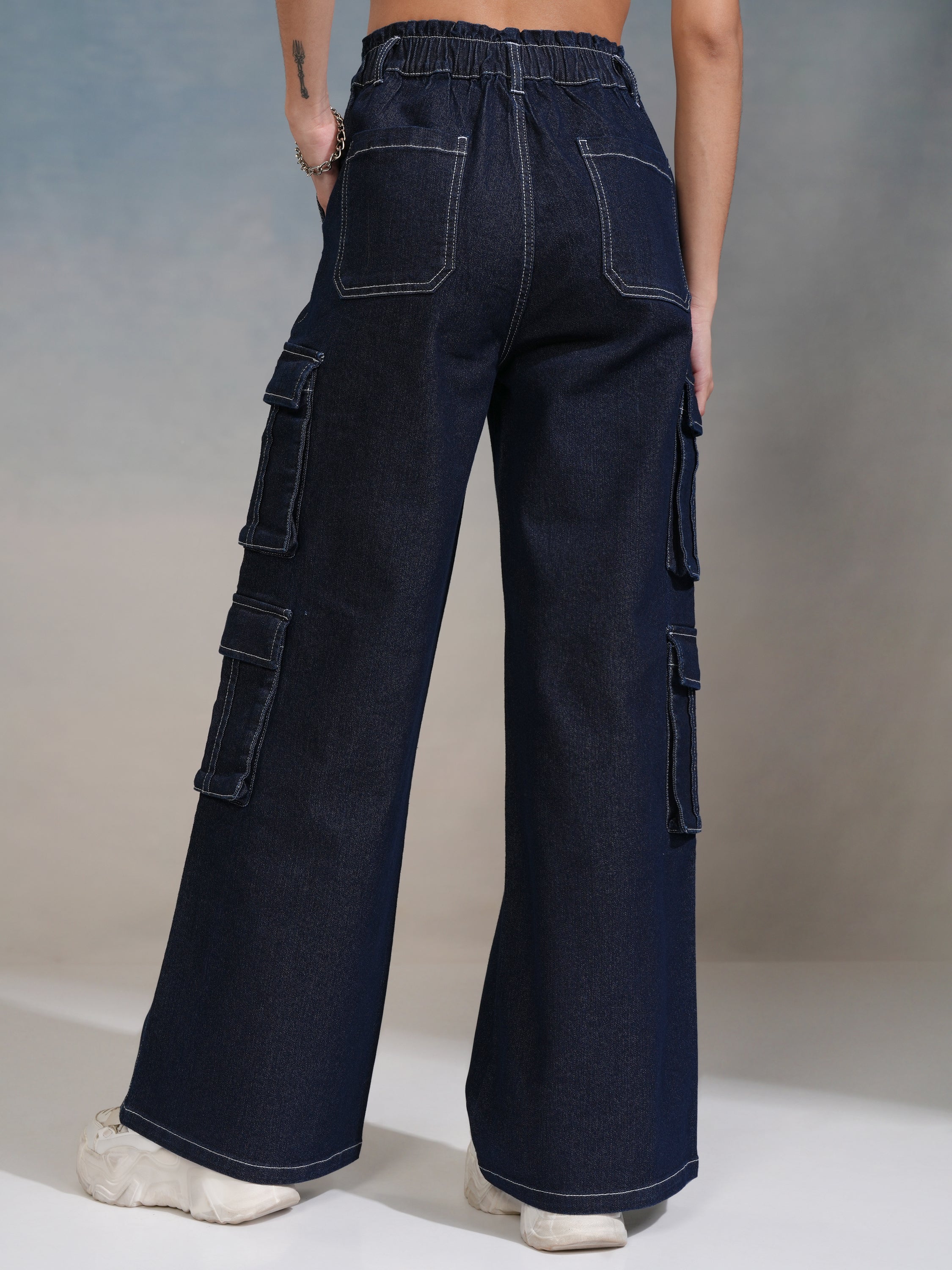 Tokyo Talkies Women Blue Straight Fit Stretchable Jeans - Blue - Image 3