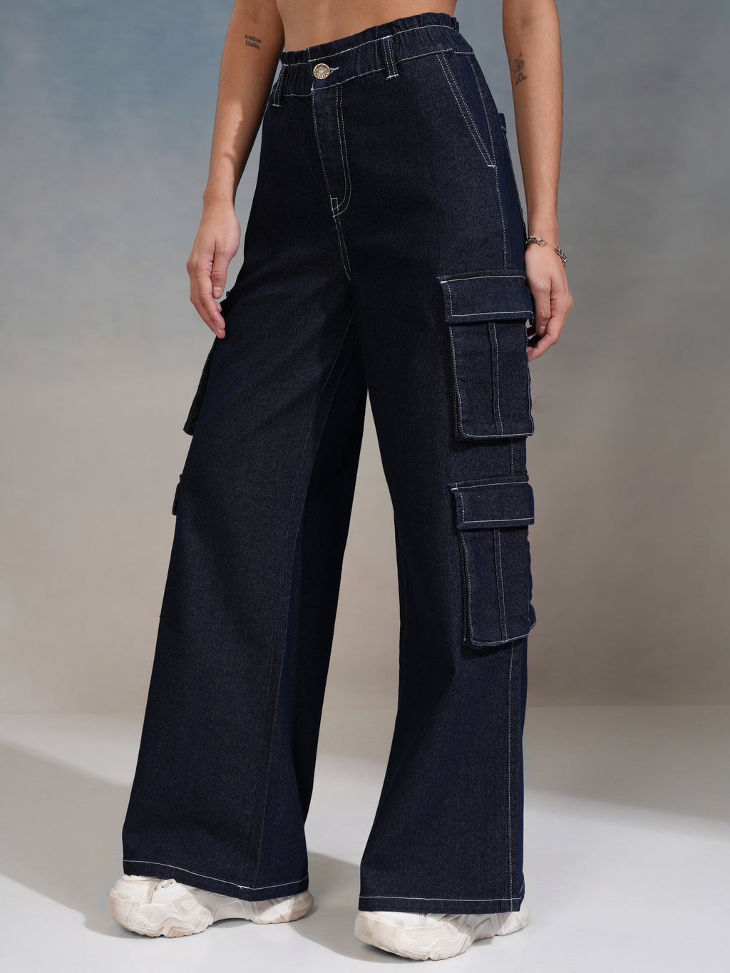 Tokyo Talkies Women Blue Straight Fit Stretchable Jeans - Blue - Image 4