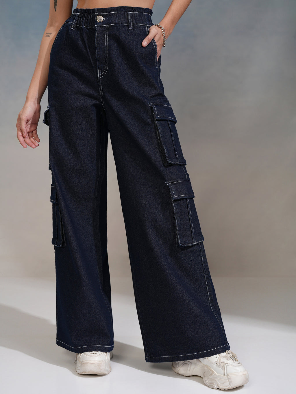 Tokyo Talkies Women Blue Straight Fit Stretchable Jeans - Blue - Image 6