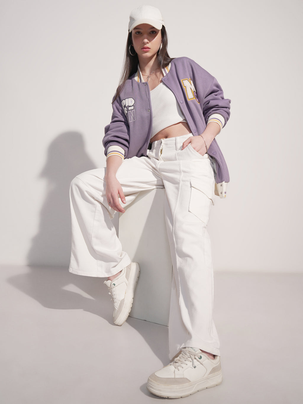 Tokyo Talkies Women White Wide Leg Stretchable Jeans - White - Image 2