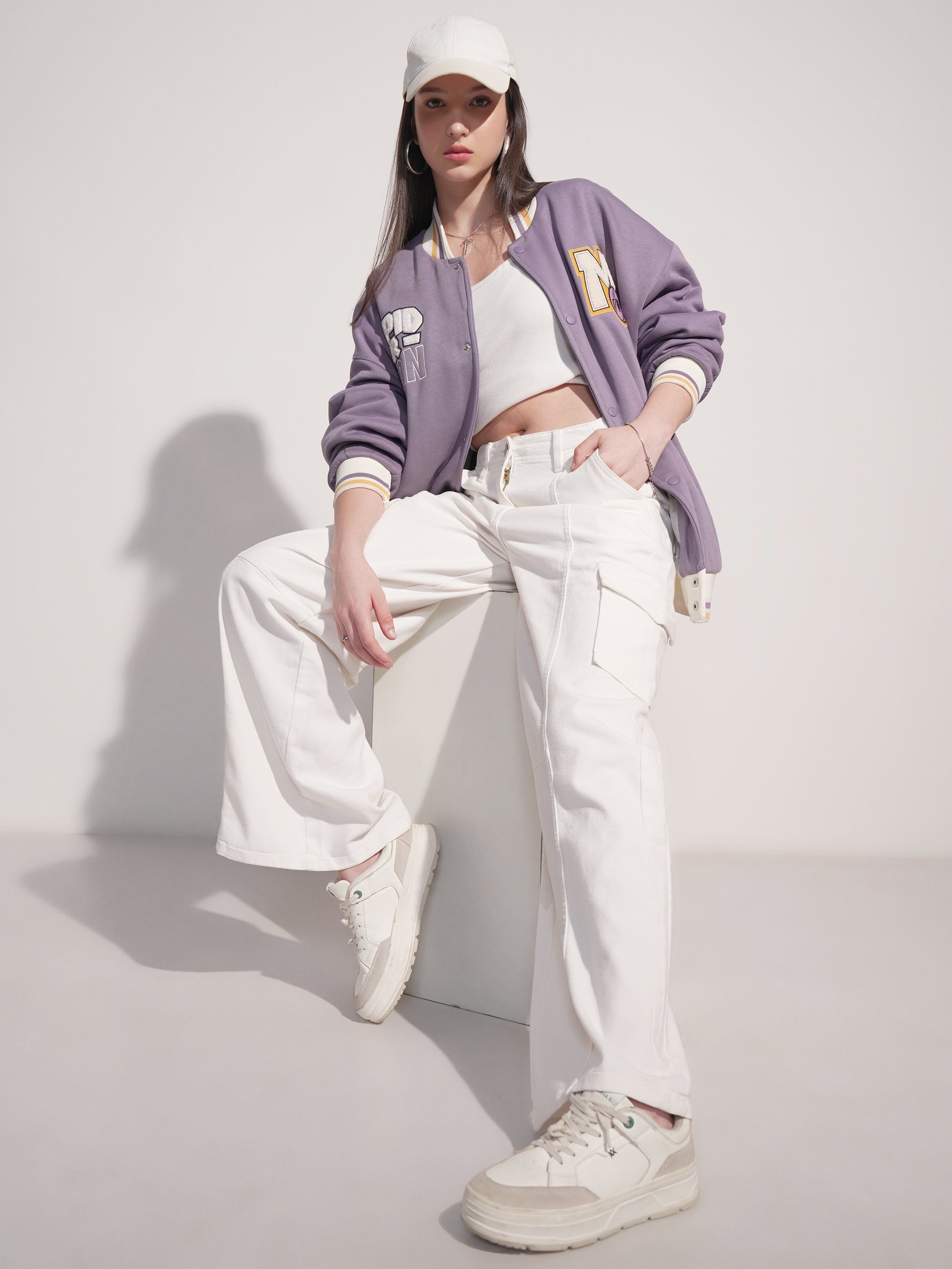 Tokyo Talkies Women White Wide Leg Stretchable Jeans - White - Image 2