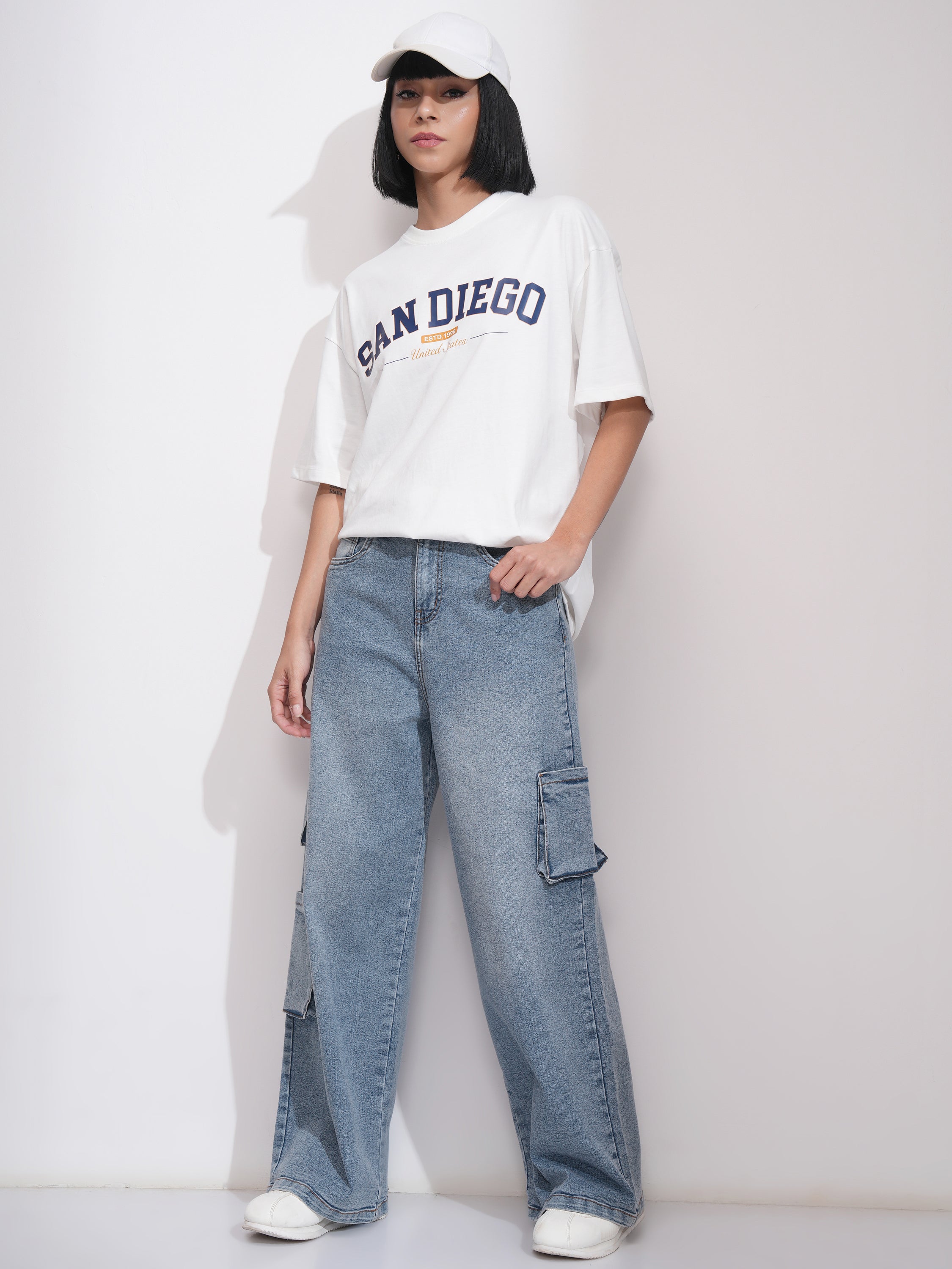 Tokyo Talkies Women Blue Wide Leg Stretchable Jeans - Blue - Image 2