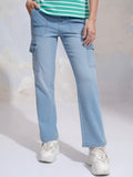 Tokyo Talkies Women Blue Straight Fit Stretchable Jeans - Blue - Image 1