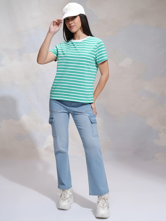 Tokyo Talkies Women Blue Straight Fit Stretchable Jeans - Blue - Image 2