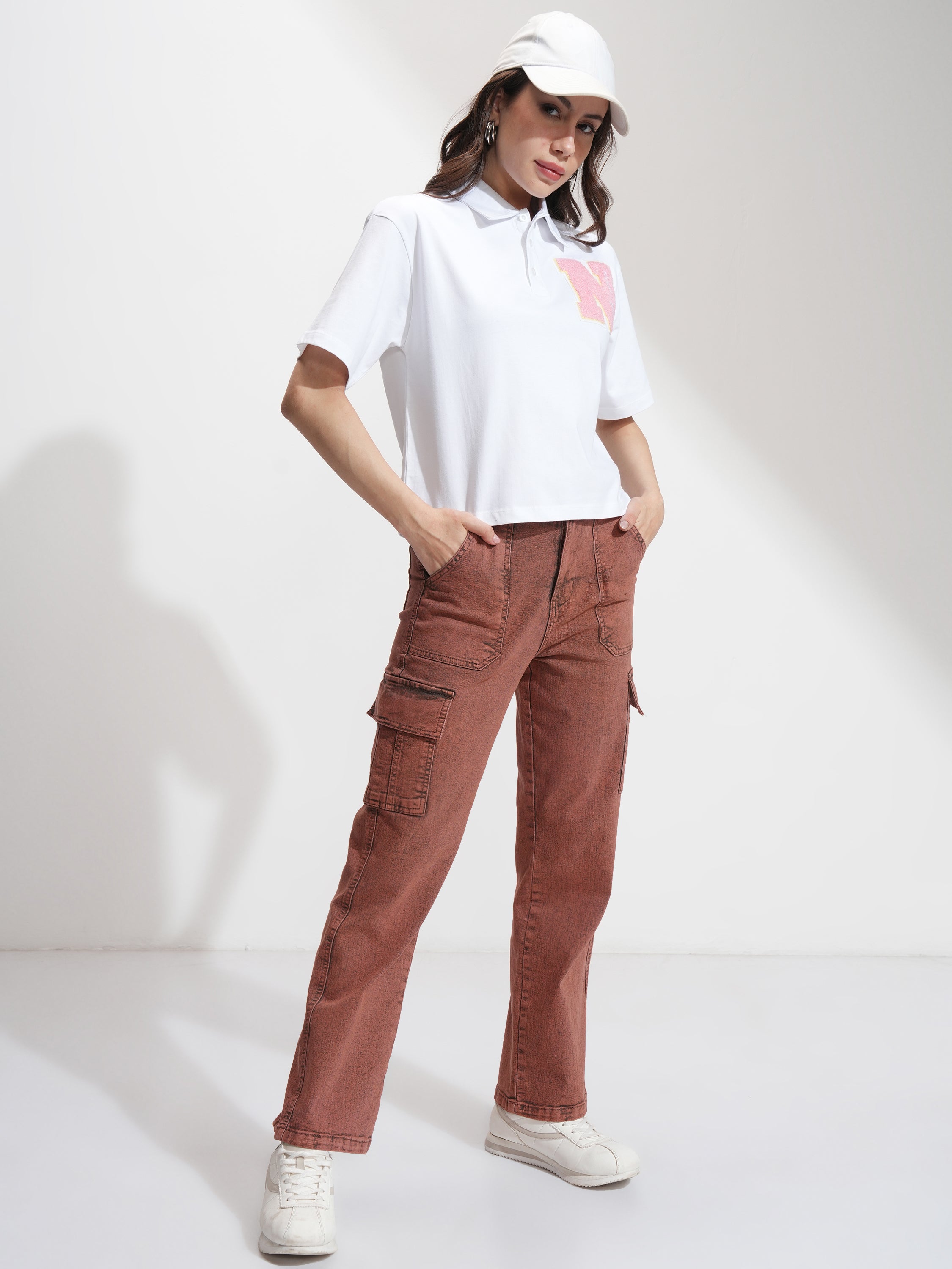 Tokyo Talkies Women Rust Straight Fit Stretchable Jeans - Rust - Image 2