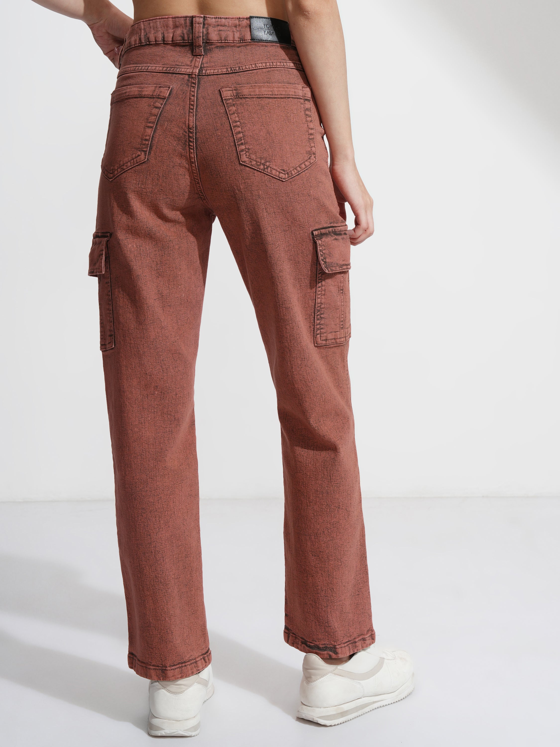 Tokyo Talkies Women Rust Straight Fit Stretchable Jeans - Rust - Image 3