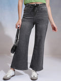 Tokyo Talkies Women Grey Wide Leg Stretchable Jeans - Grey - Image 1