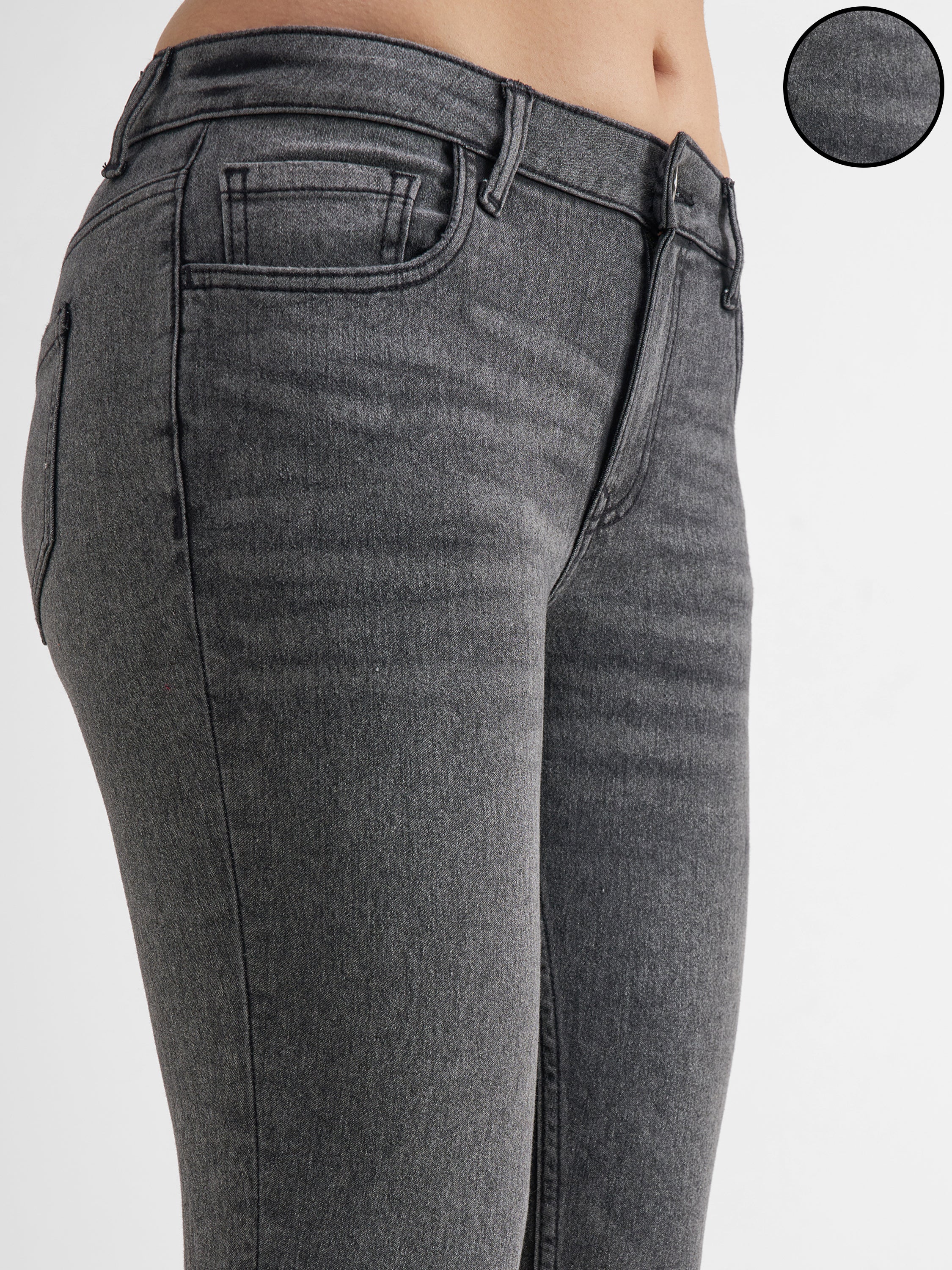 Purple By Tokyo Talkies WomenGrey Skinny Fit Stretchable Jeans - Grey - Image 5
