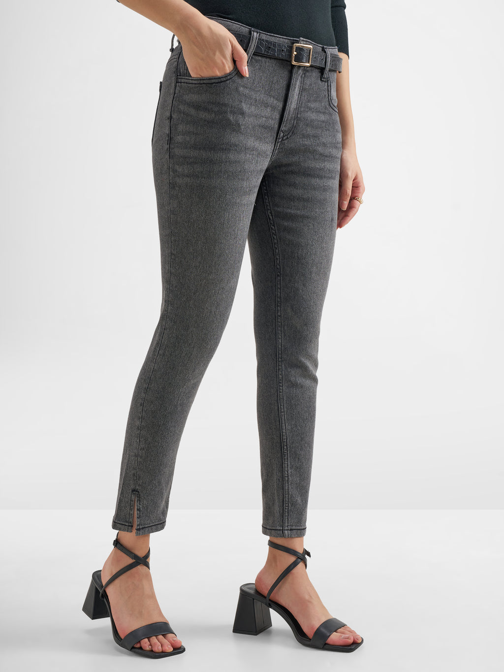 Purple By Tokyo Talkies WomenGrey Skinny Fit Stretchable Jeans - Grey - Image 6