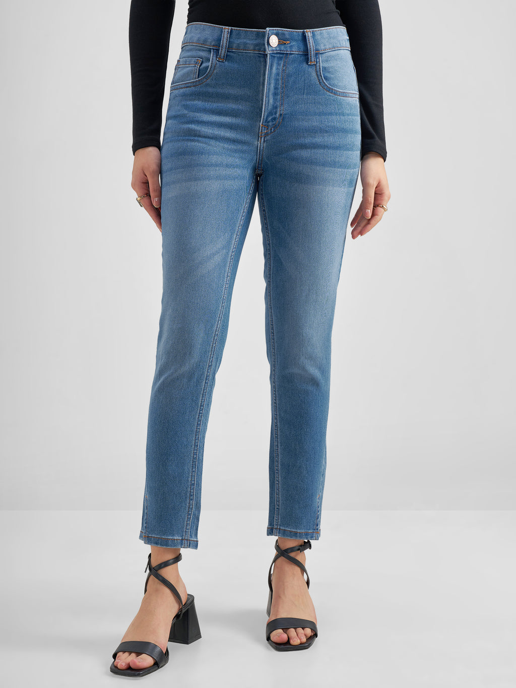 Purple By Tokyo Talkies WomenBlue Skinny Fit Stretchable Jeans - Blue - Image 1
