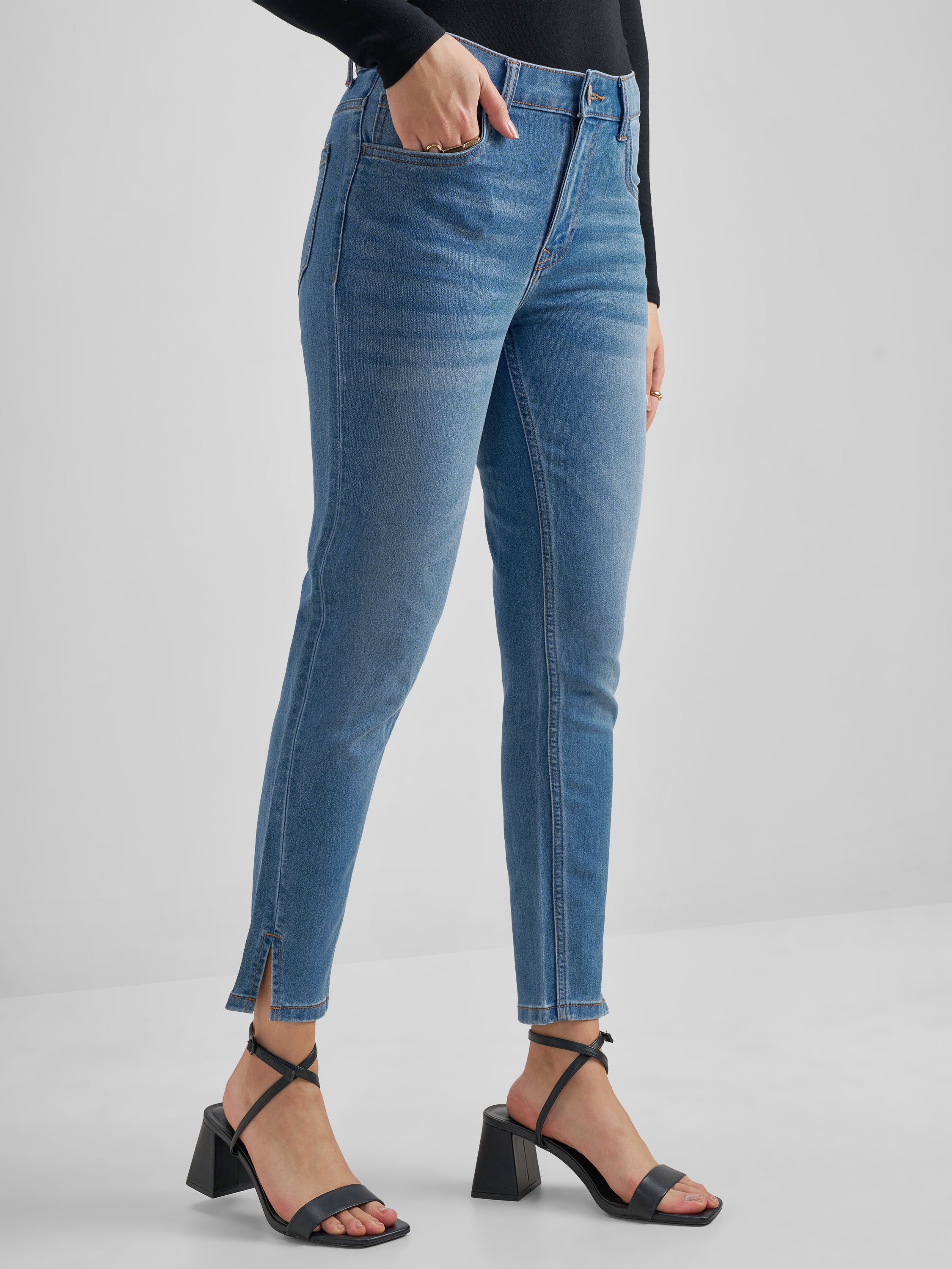 Purple By Tokyo Talkies WomenBlue Skinny Fit Stretchable Jeans - Blue - Image 4