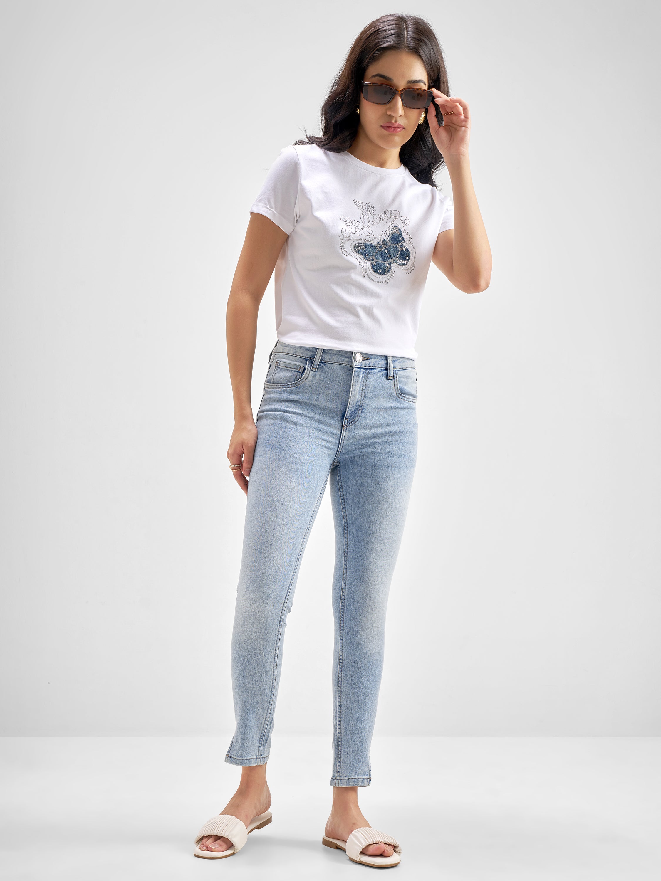 Basics By Tokyo Talkies Women Blue Slim Fit Jeans - Blue - Image 2