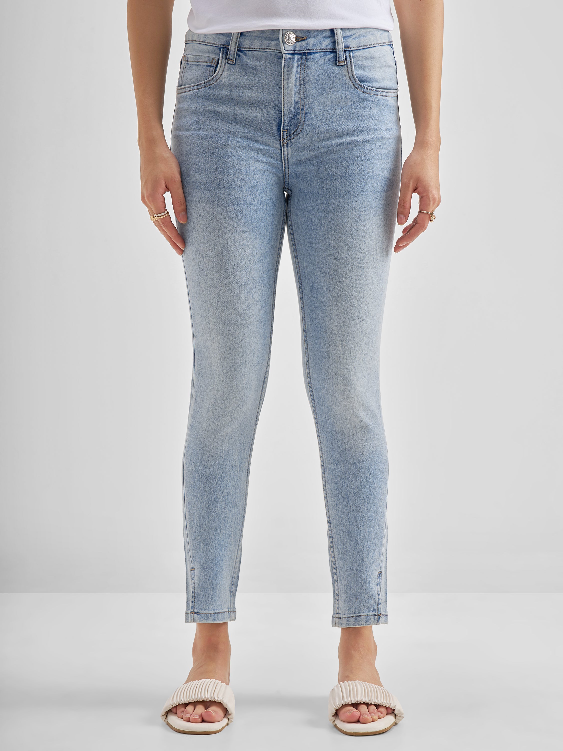 Basics By Tokyo Talkies Women Blue Slim Fit Jeans - Blue - Image 4