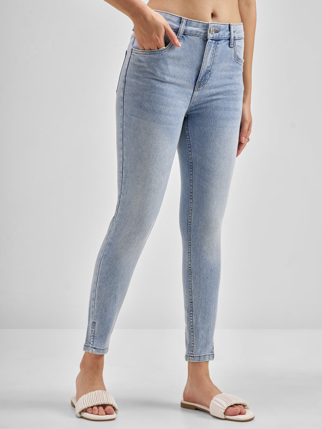 Basics By Tokyo Talkies Women Blue Slim Fit Jeans - Blue - Image 6