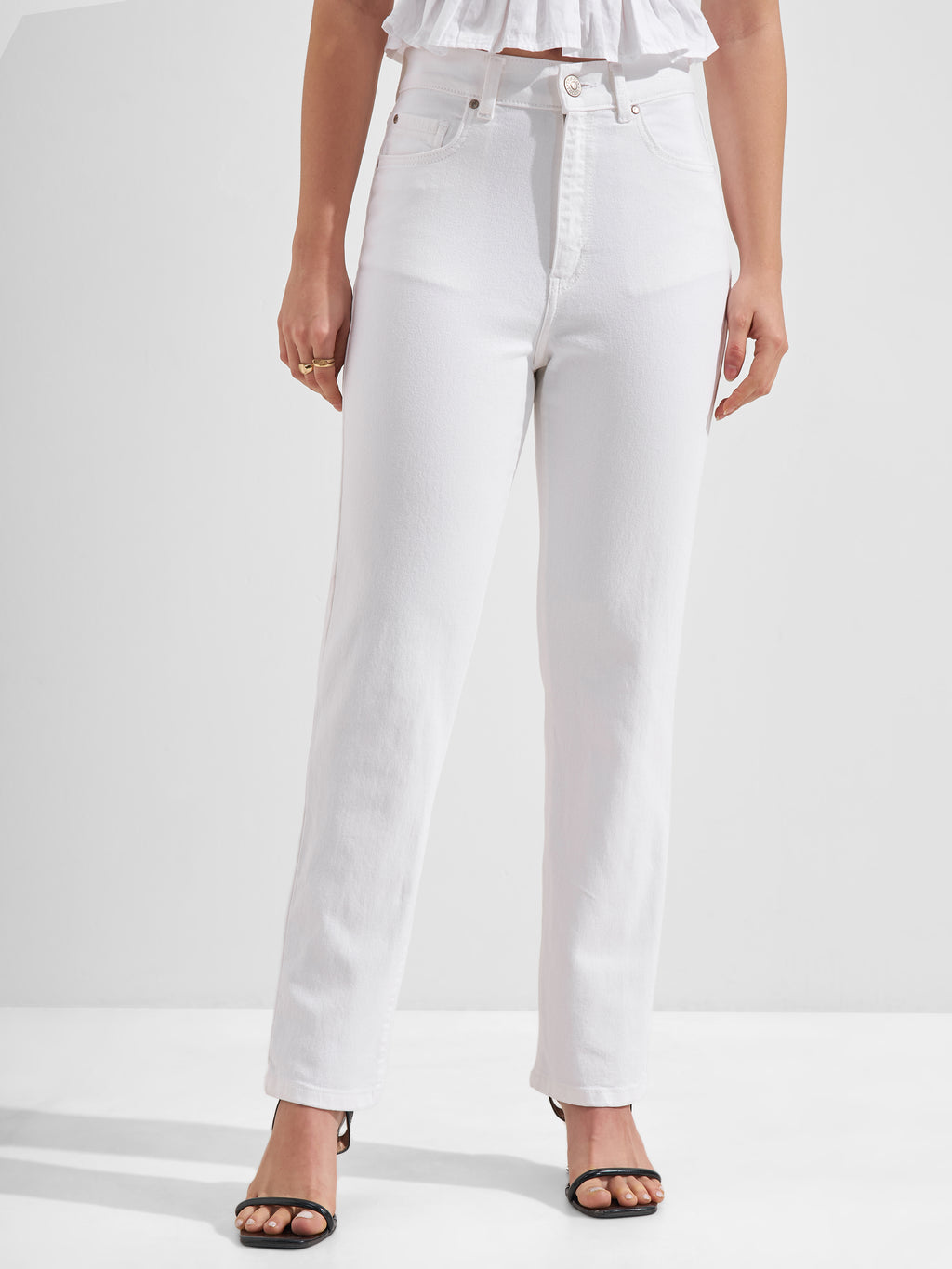 Tokyo Talkies Women White Slim Fit Jeans