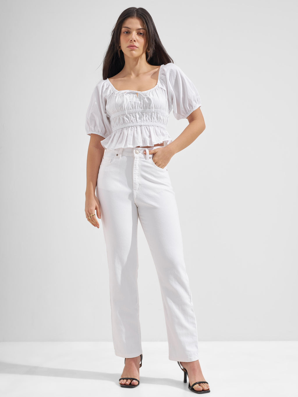 Tokyo Talkies Women White Slim Fit Jeans