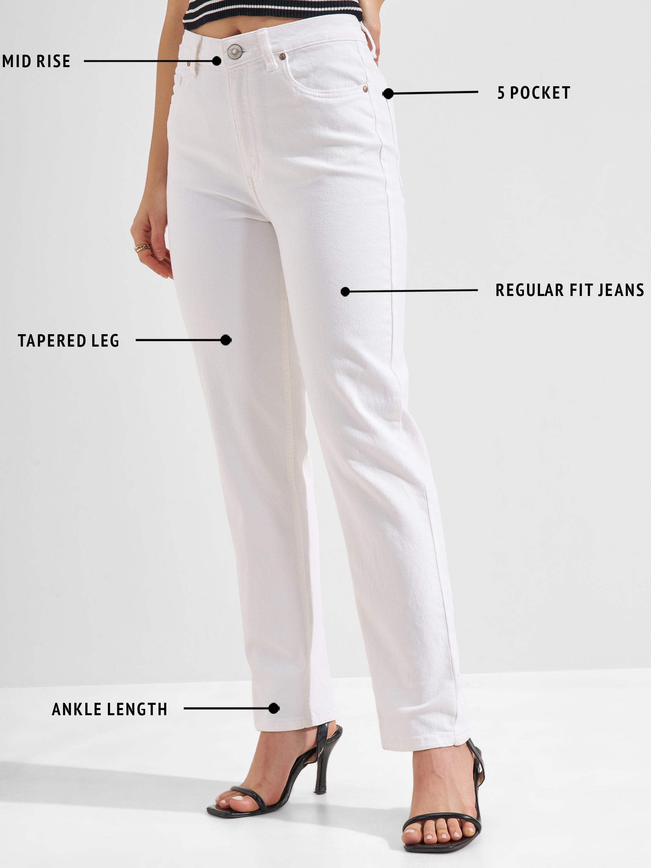 Tokyo Talkies Women White Slim Fit Jeans