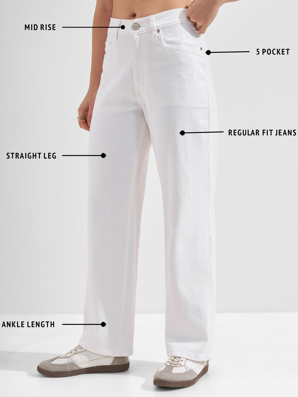Tokyo Talkies Women White Relaxed Fit Jeans