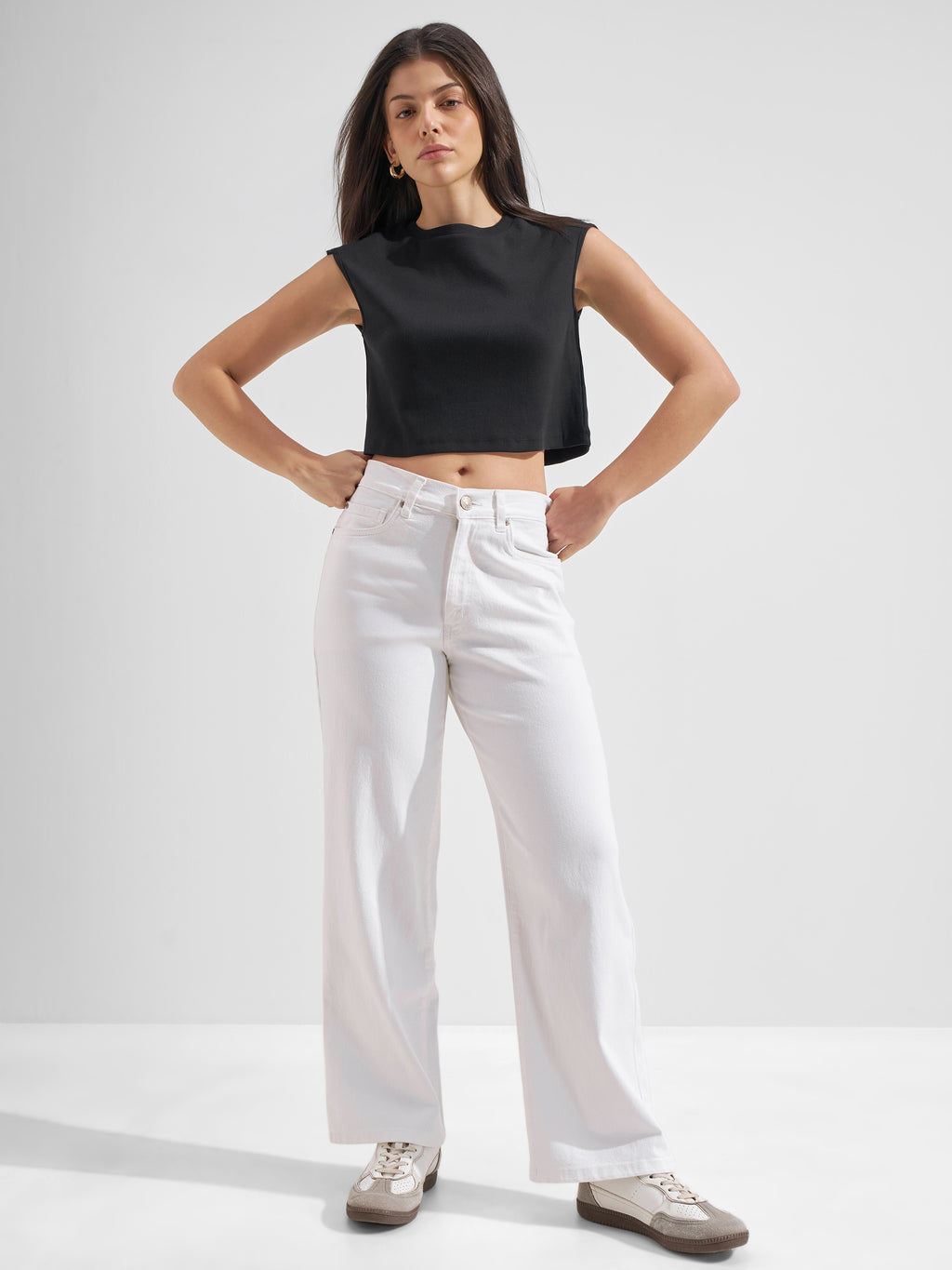 Tokyo Talkies Women White Relaxed Fit Jeans
